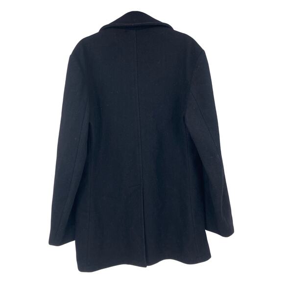 Vintage Land’s End Wool Red Lined Black Peacoat Made in USA Men’s - Picture 2 of 14